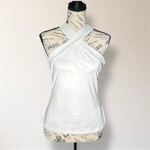New SHEINBAE S White Criss Cross Halter Top Stretch Minimalist Y2K Party